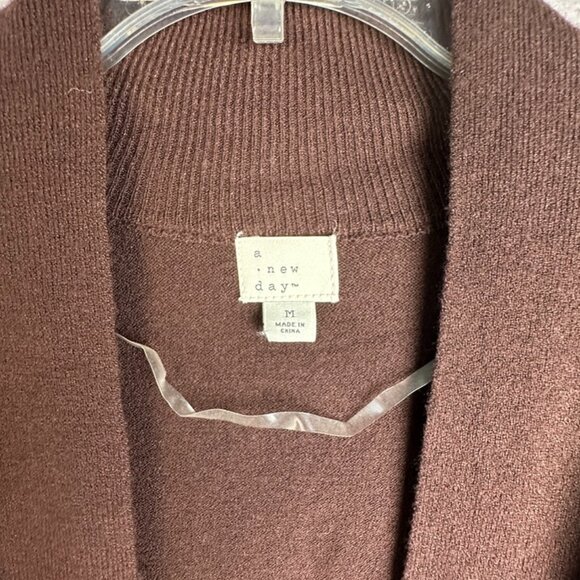 🎉SALE NWOT a new day Brown Open-Front Longline Cardigan – Size Medium - Picture 3 of 7